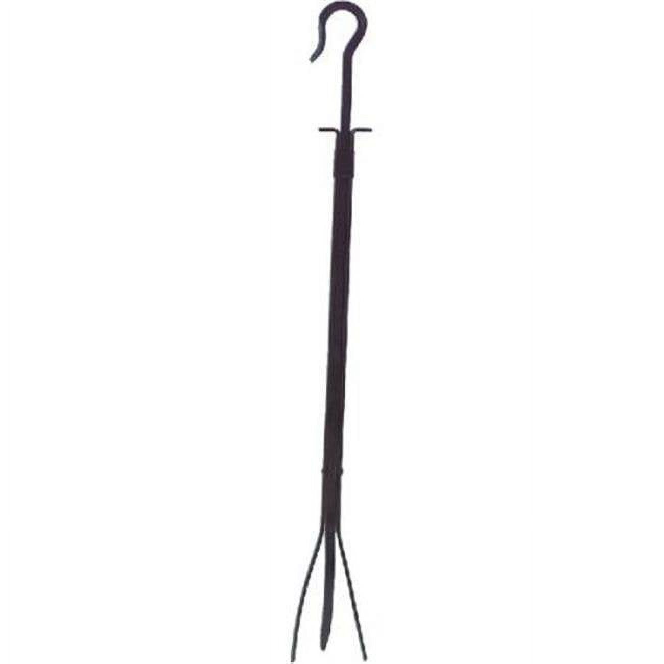 Black Wrought Iron Fireplace and Fire Pit Tong with Hook Handle