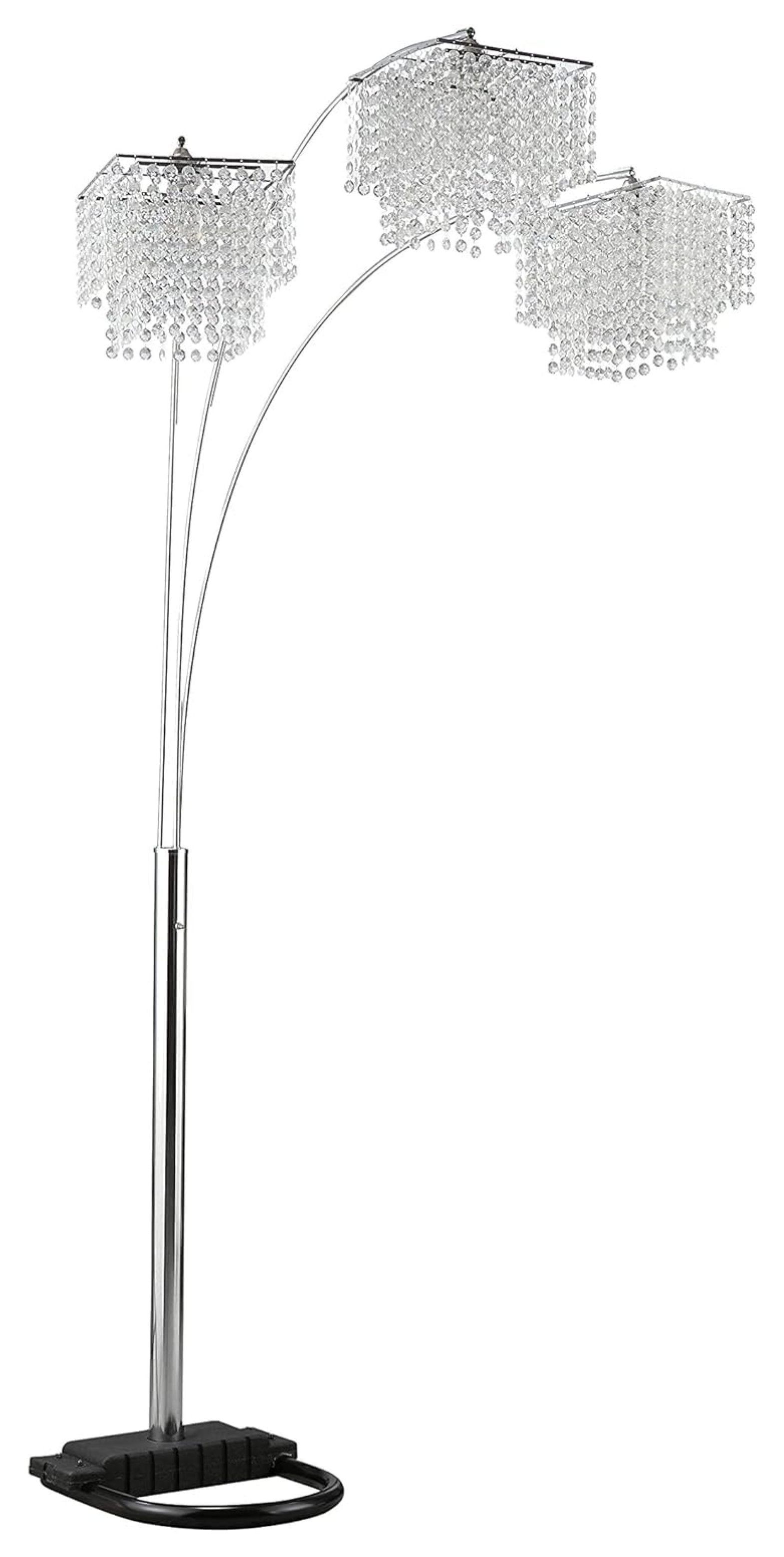 Miriam 3-Light Black and Chrome Arc Floor Lamp