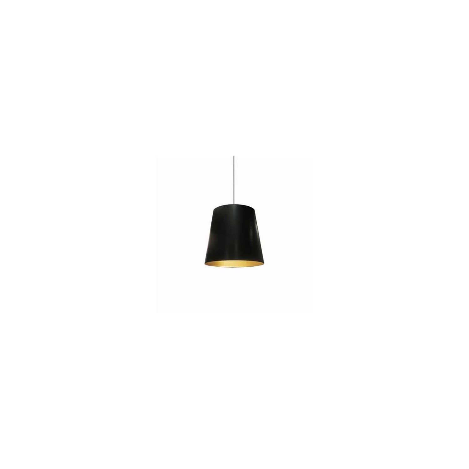 Elegant Black and Gold Drum Pendant Light with Adjustable Drop