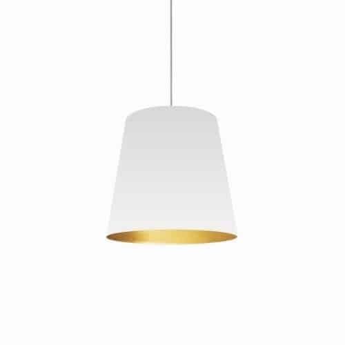 Contemporary 20" White and Gold Drum Ceiling Pendant