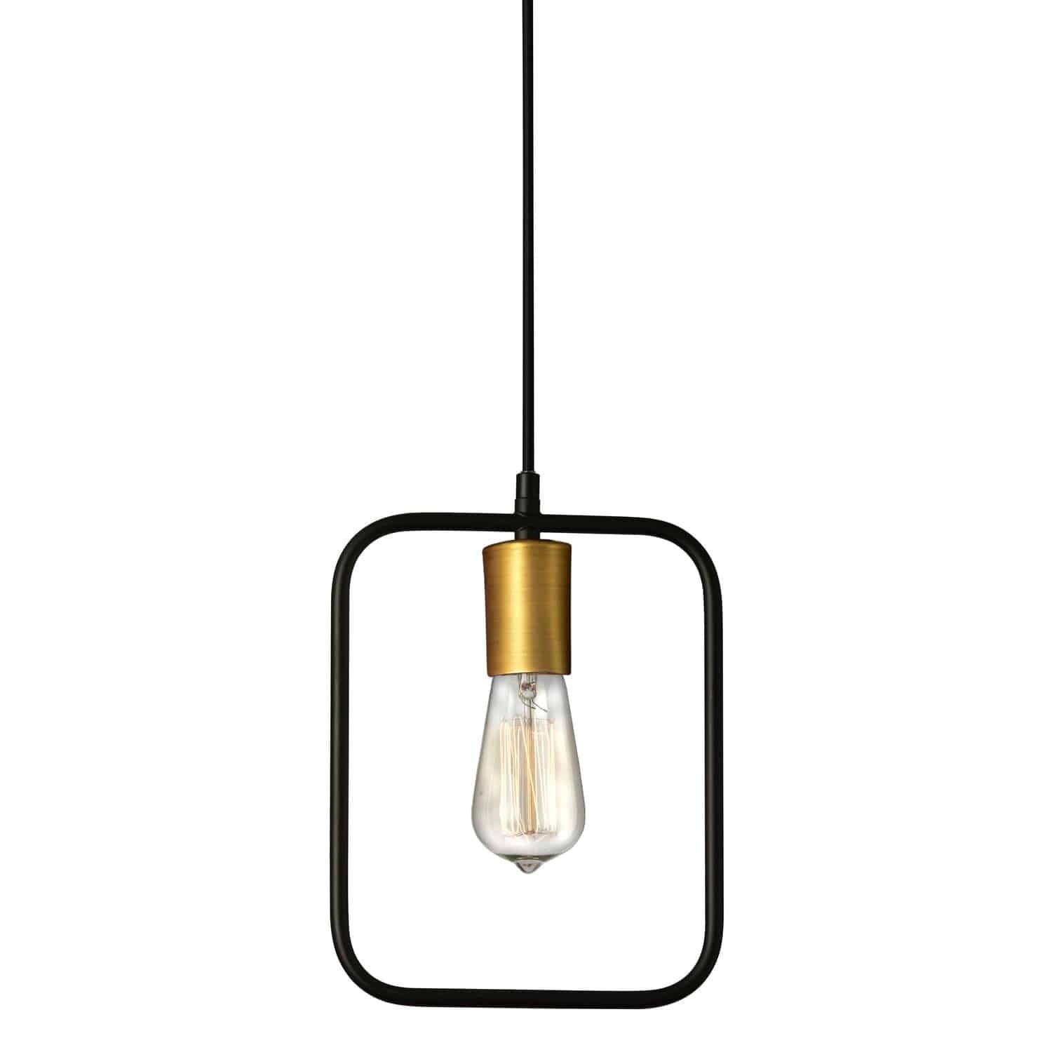 Matte Black Aluminum Indoor/Outdoor Geometric Pendant Light