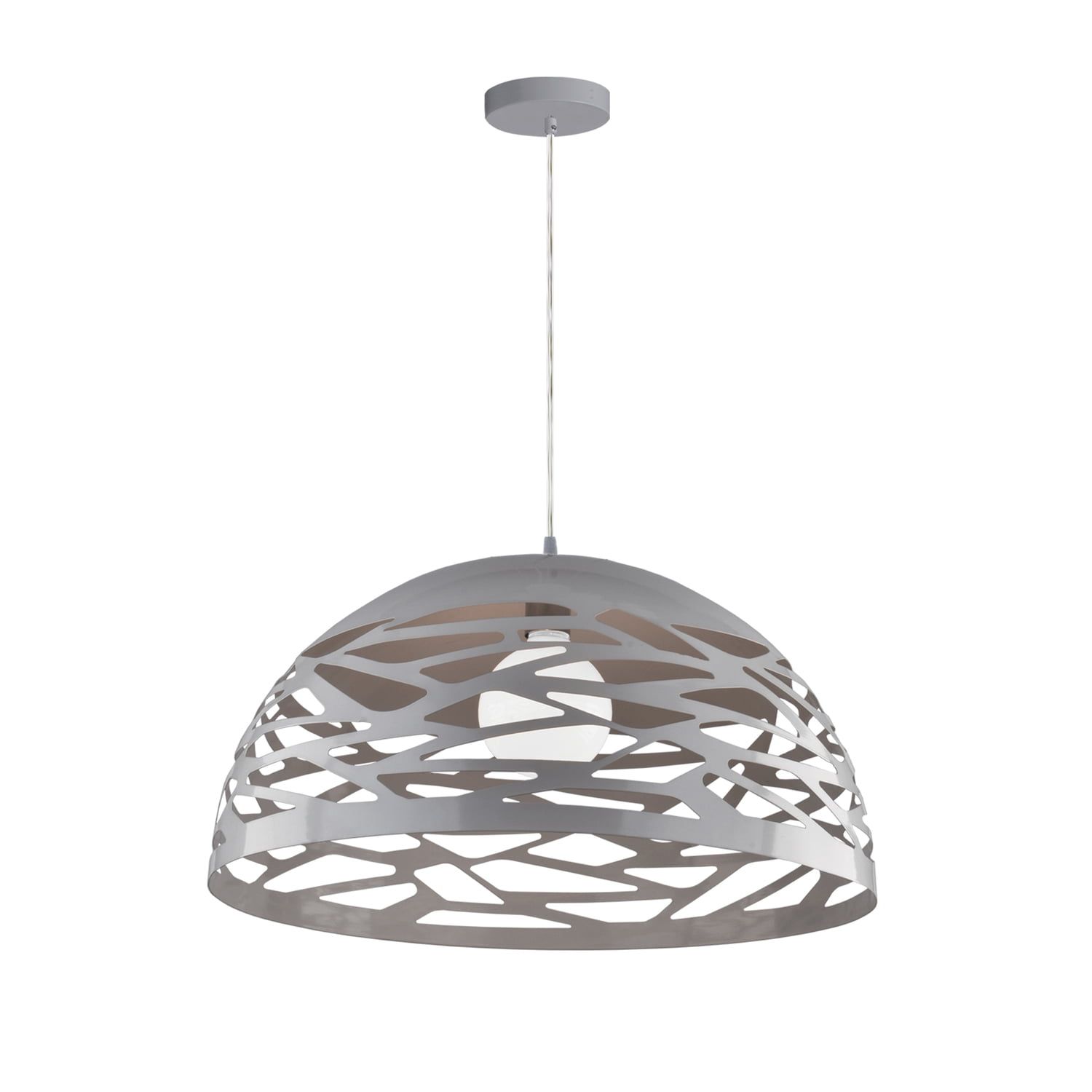 Coral Branch Inspired 16" Grey Glass Bowl Pendant Light