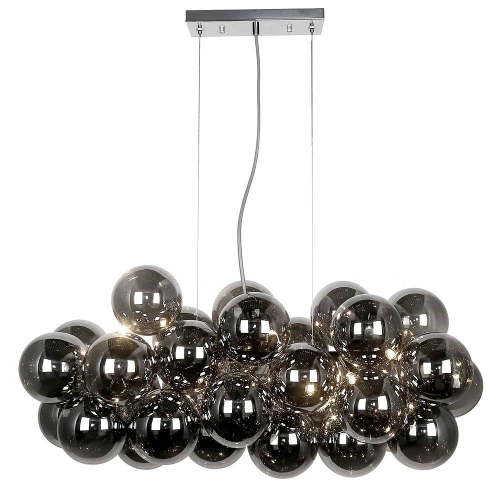 Contemporary Chrome Globe Cluster Pendant with Clear Glass Shades