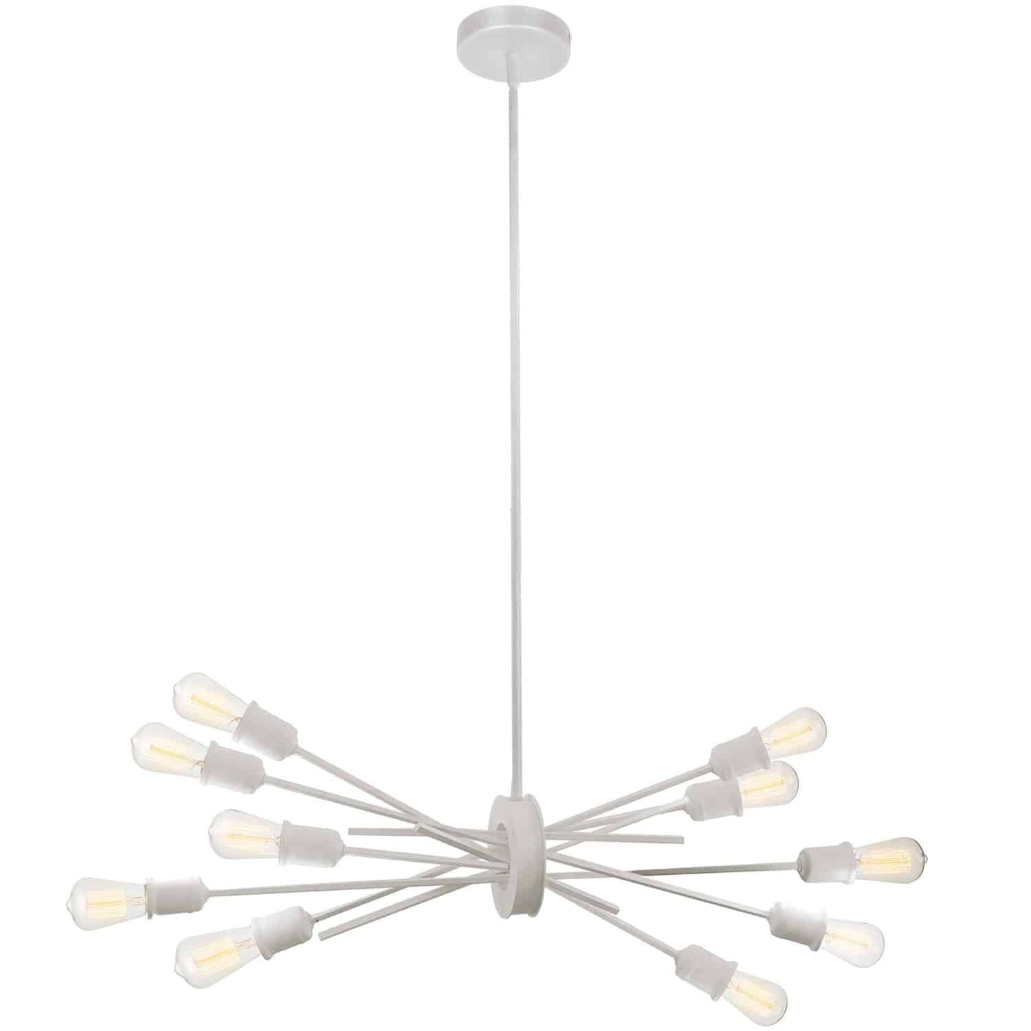 Matte White 10-Light Sputnik Pendant Chandelier