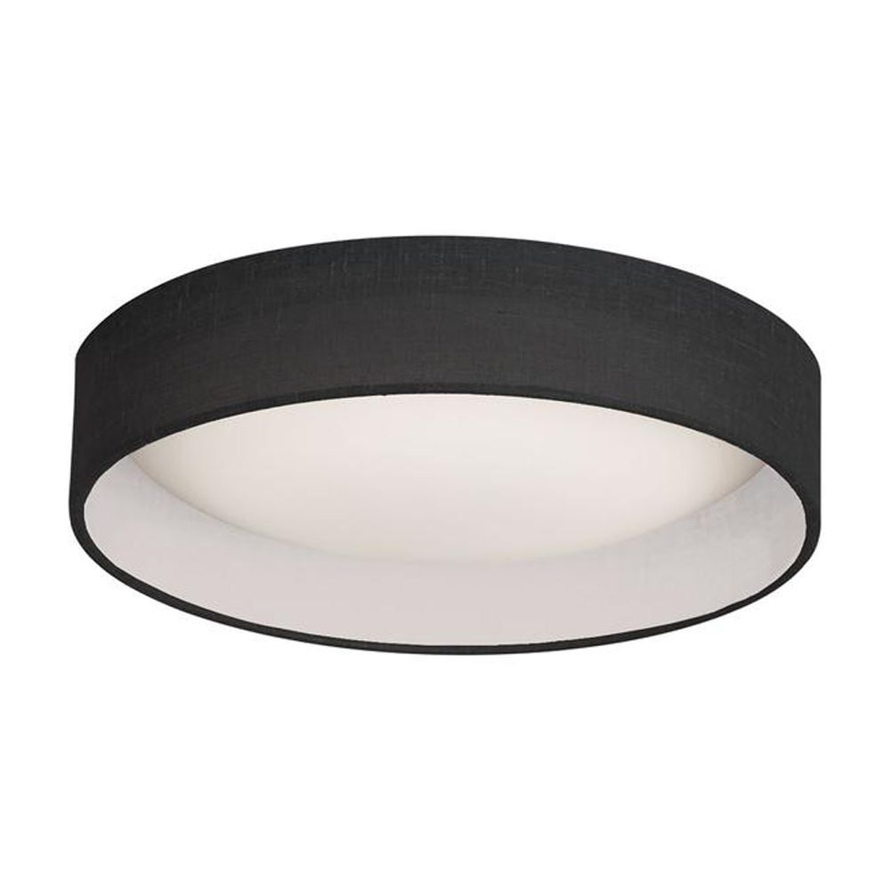 Sleek 11" Black and White LED Drum Flush Mount Light