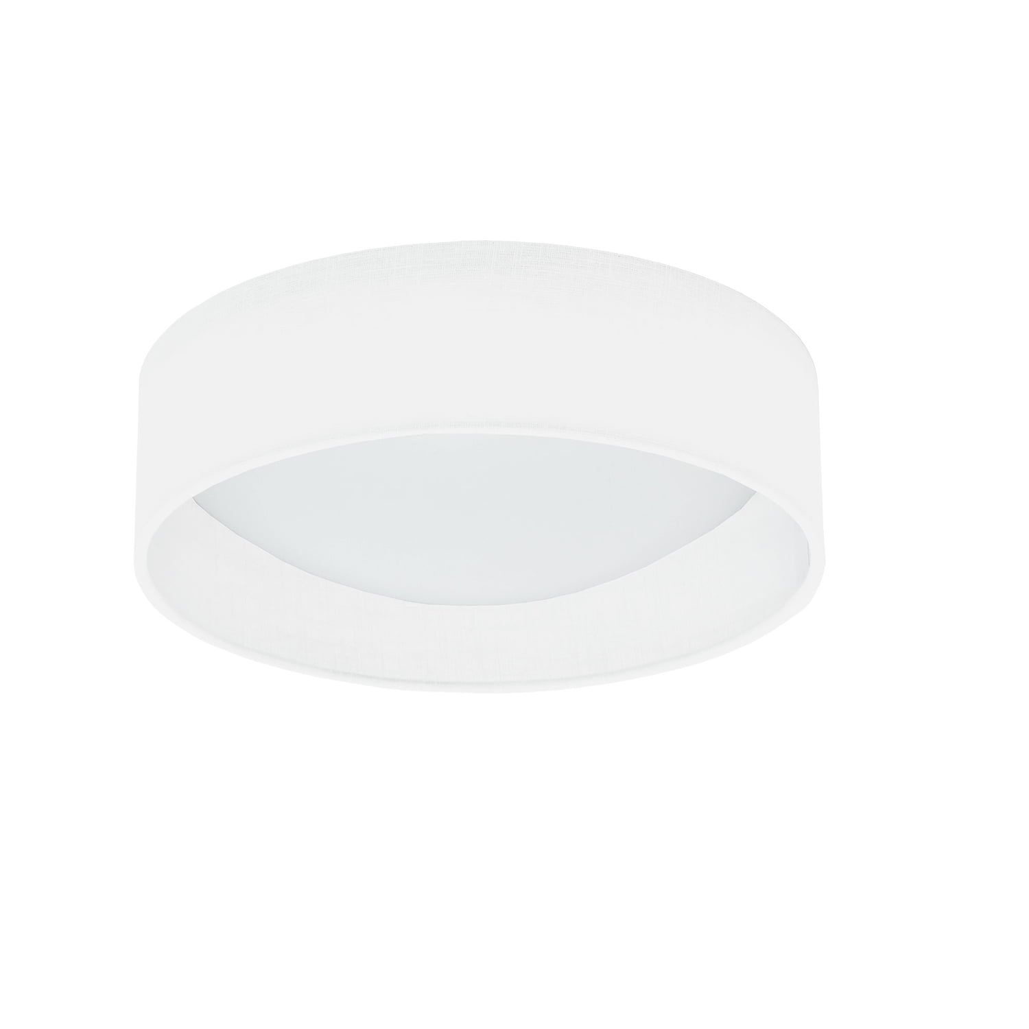 Contemporary 11" Black Chrome LED Drum Flush Mount with White Glass Shade