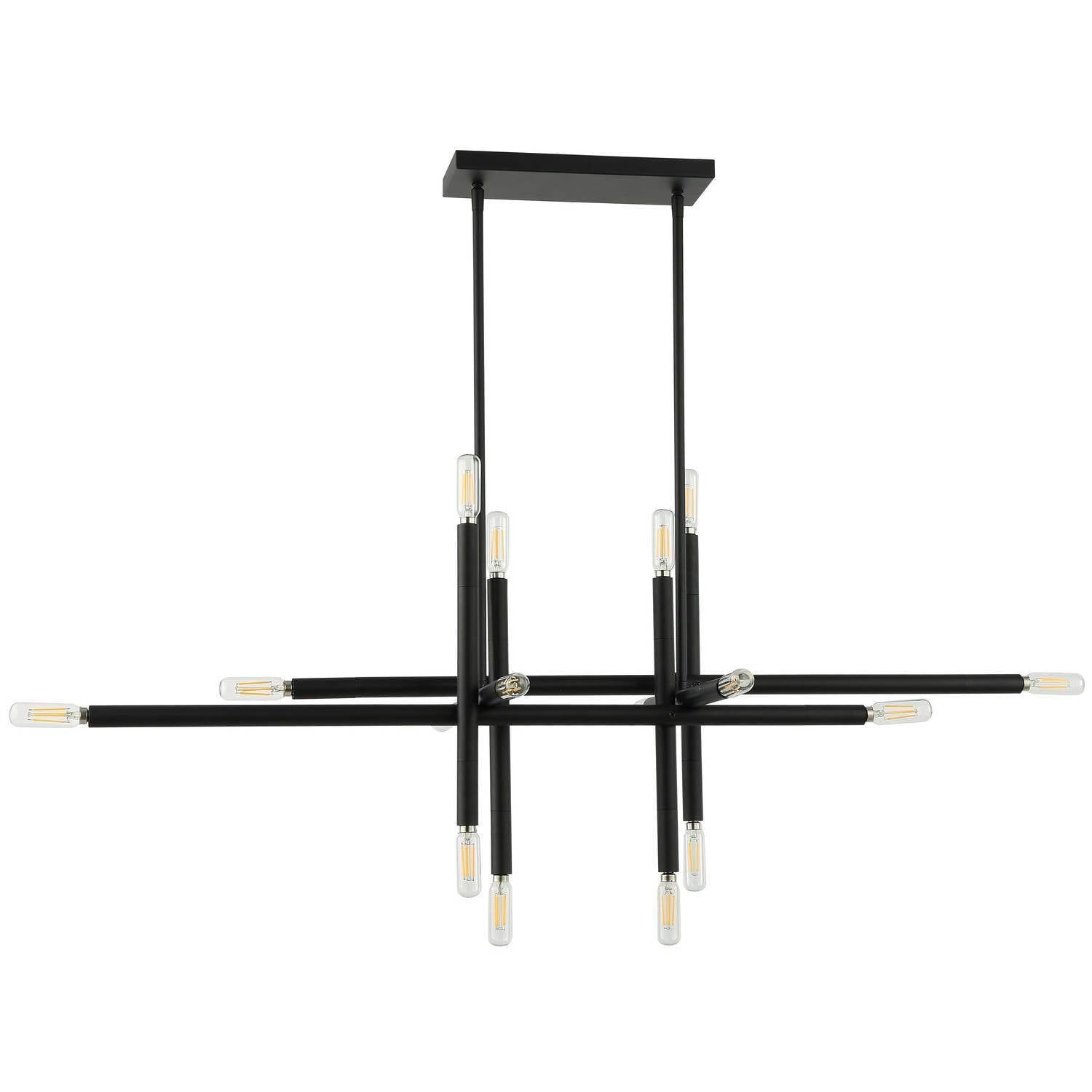 Kanata Modern Matte Black 16-Light Sputnik LED Chandelier