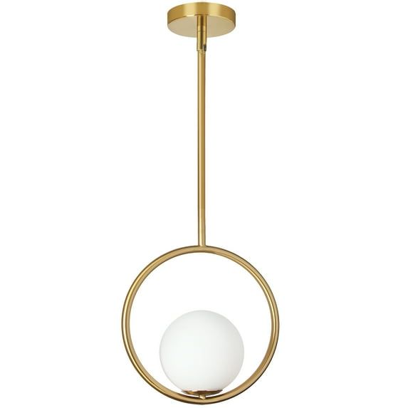 Adrienna 10" Aged Brass Modern Globe Pendant Light