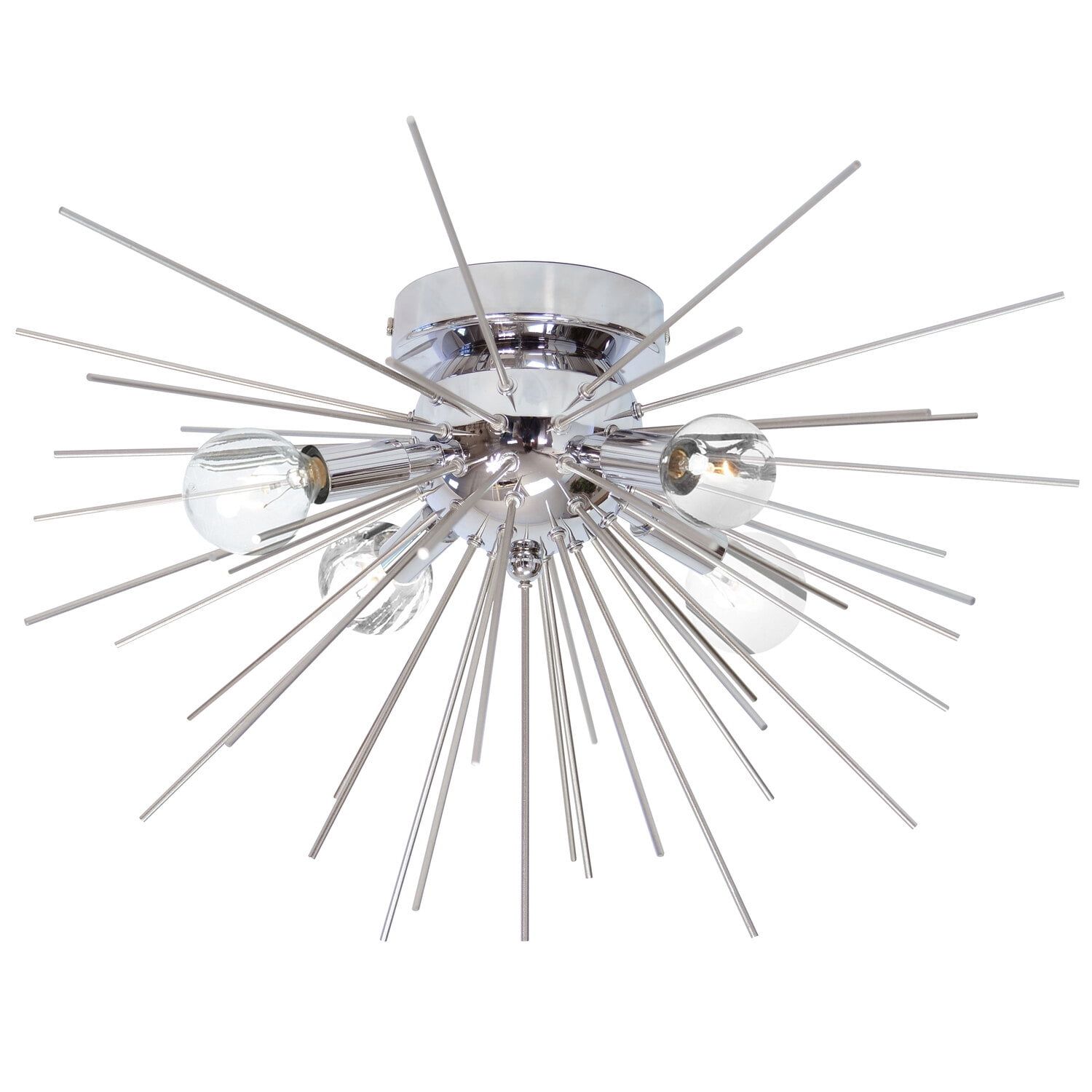 Vega 18'' Silver Chrome Sputnik Flush Mount Ceiling Light