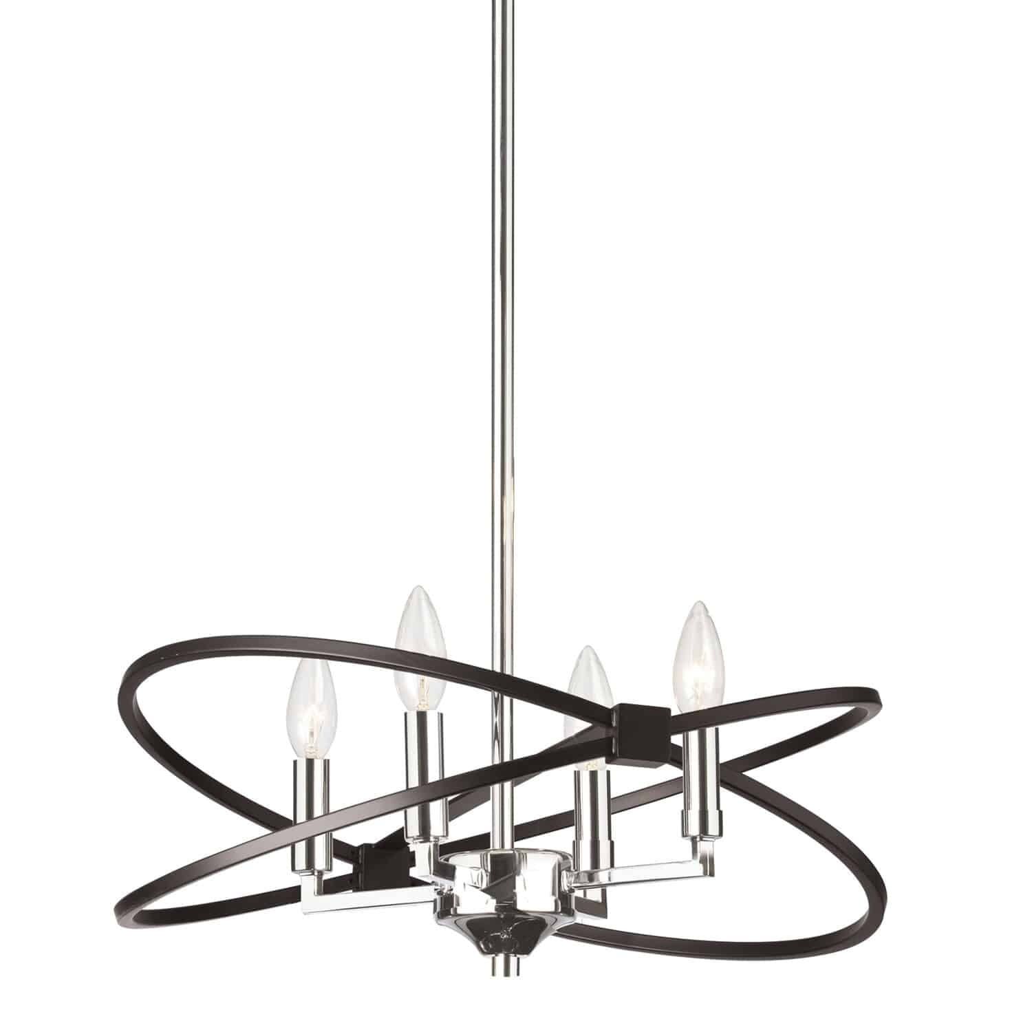 Transitional Black 18" Ambient Light Incandescent Chandelier