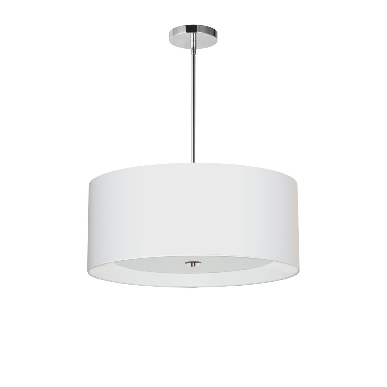 Helena 22" Polished Chrome Drum Pendant with White Shade