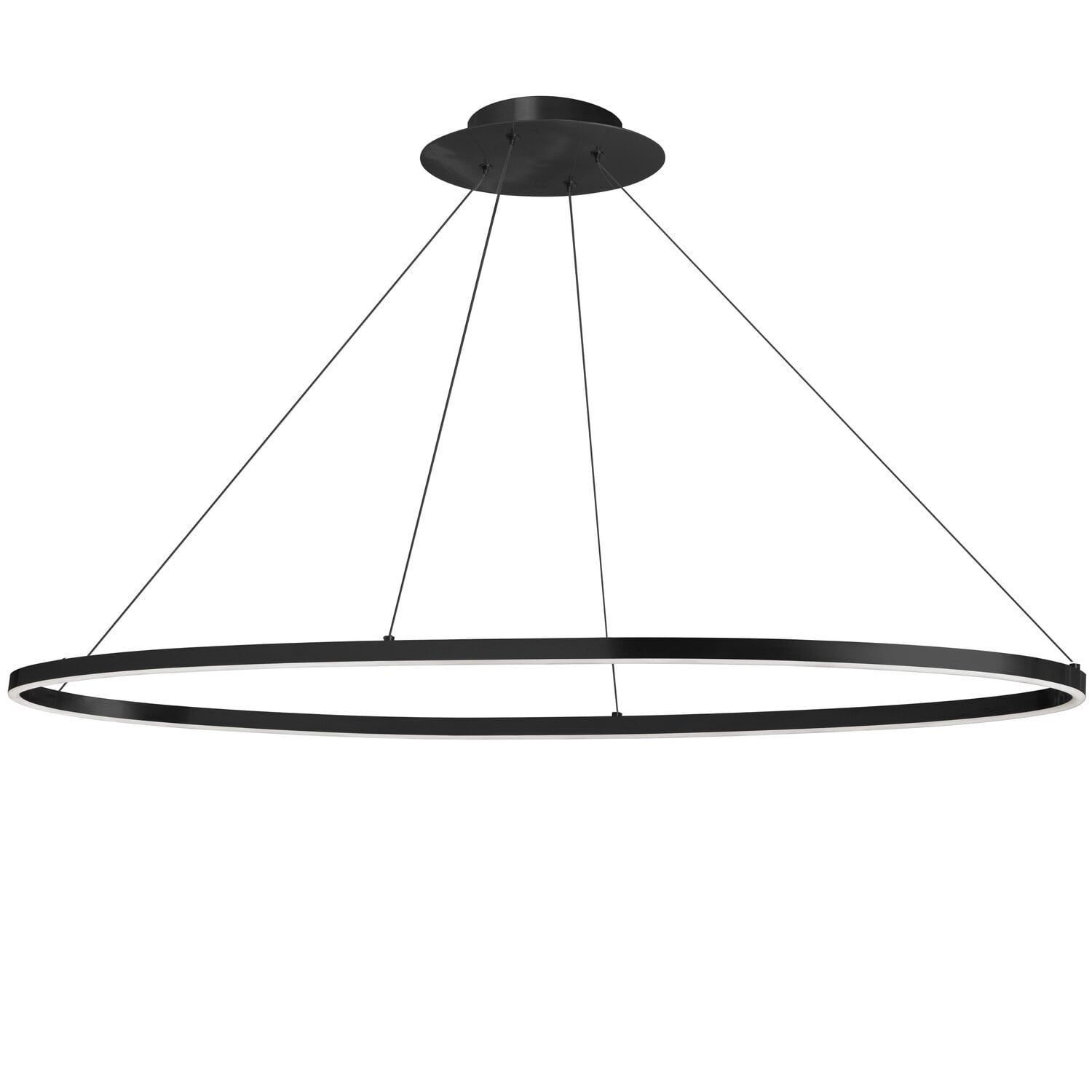 Circulo Modern 44" Black and Silver LED Pendant Light