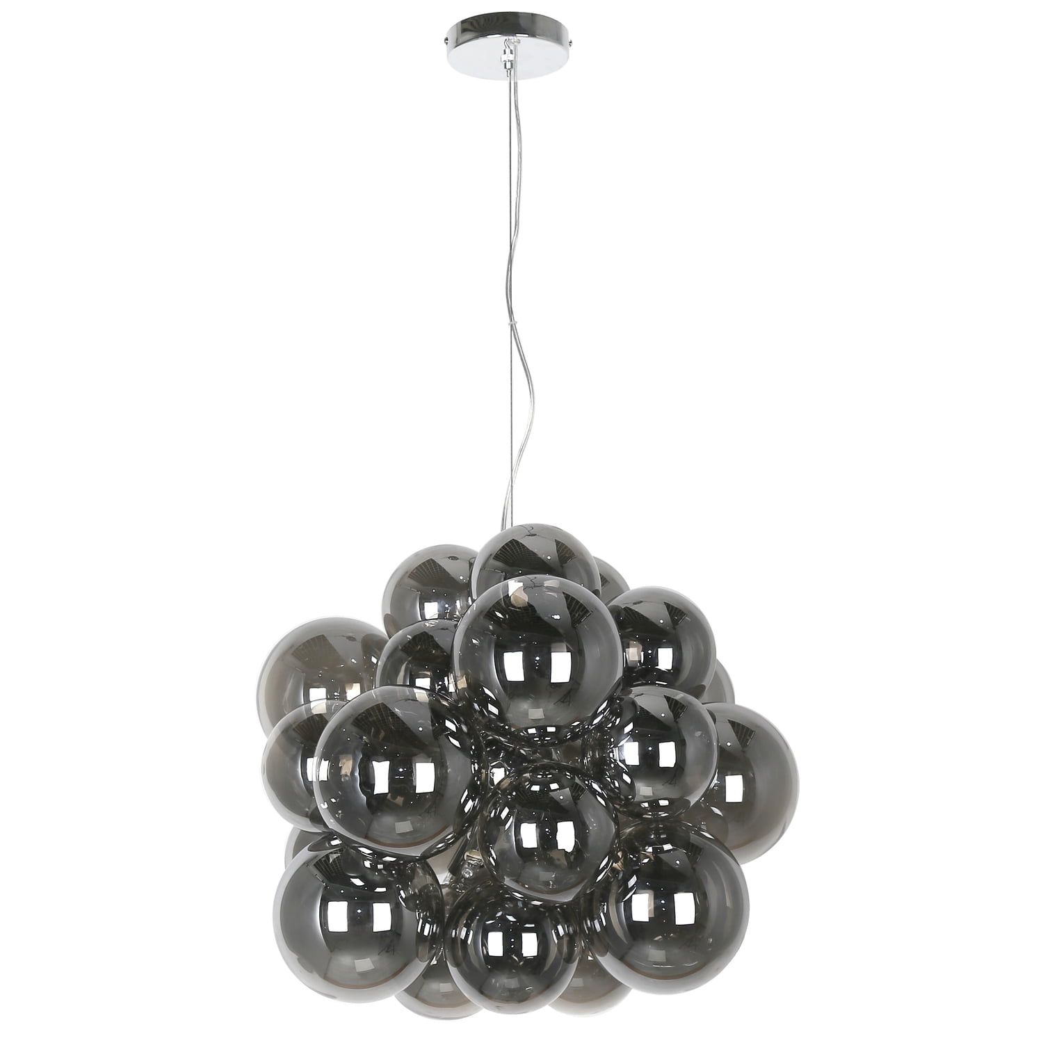 Chrome Glass Globe Cluster Pendant Light