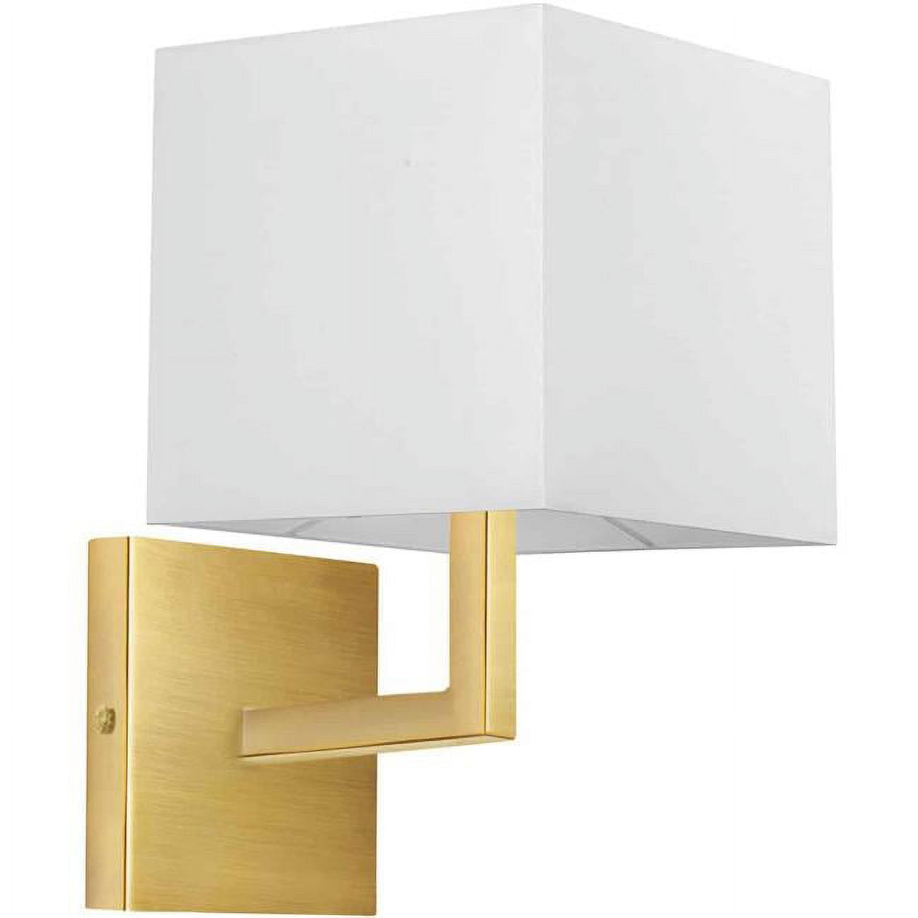 Modern Black Wall Sconce with White Square Shade