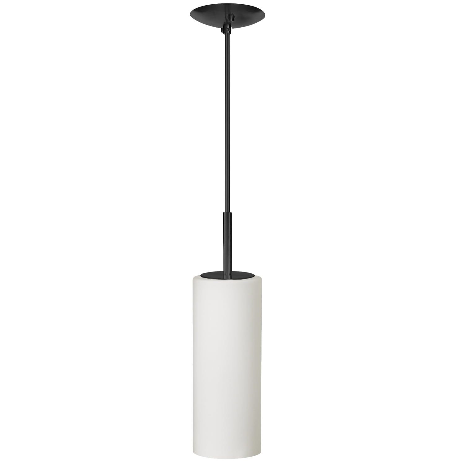 Paza 46" Matte Black Modern Pendant with White Glass Shade