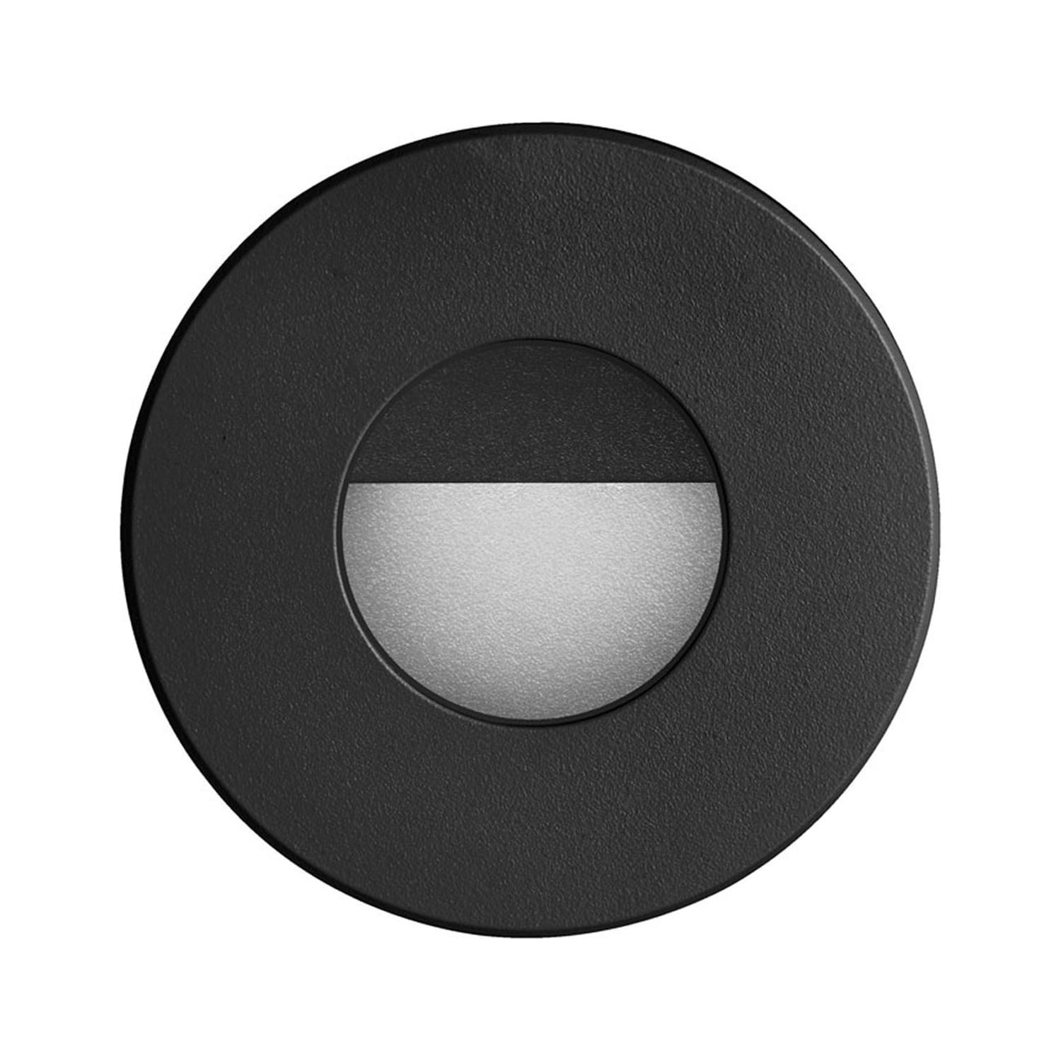 Black Round Dimmable LED Wall Light with Brushed Aluminum Finish