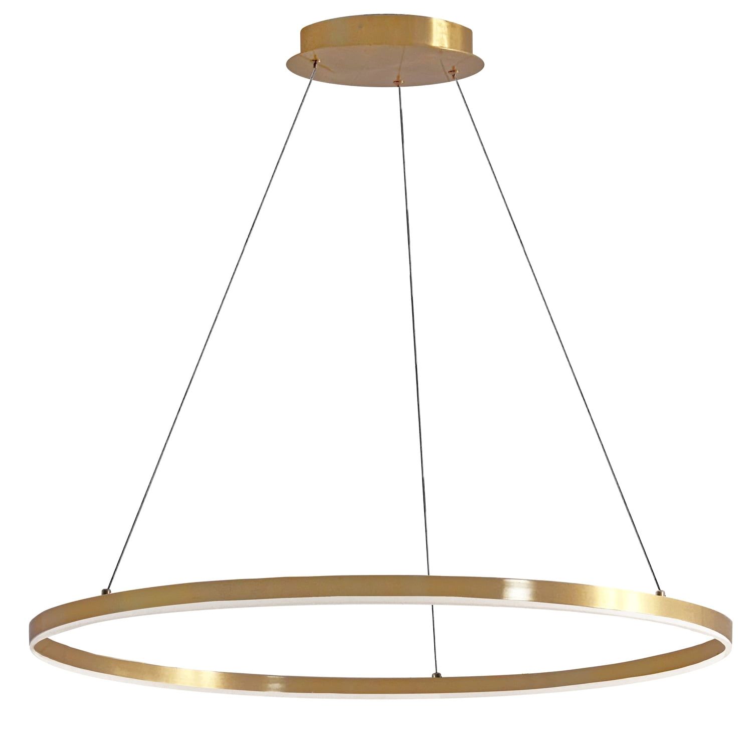 Modern 32" Silver and Black LED Ceiling Chandelier with Brass Accents