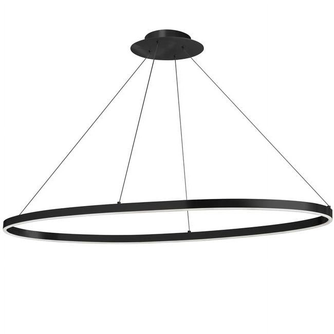 Circulo Modern 44" Black and Silver LED Pendant Light