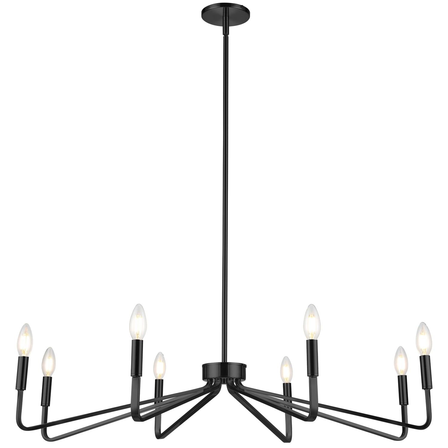 Clayton Matte Black Traditional 8-Light Candlestick Chandelier