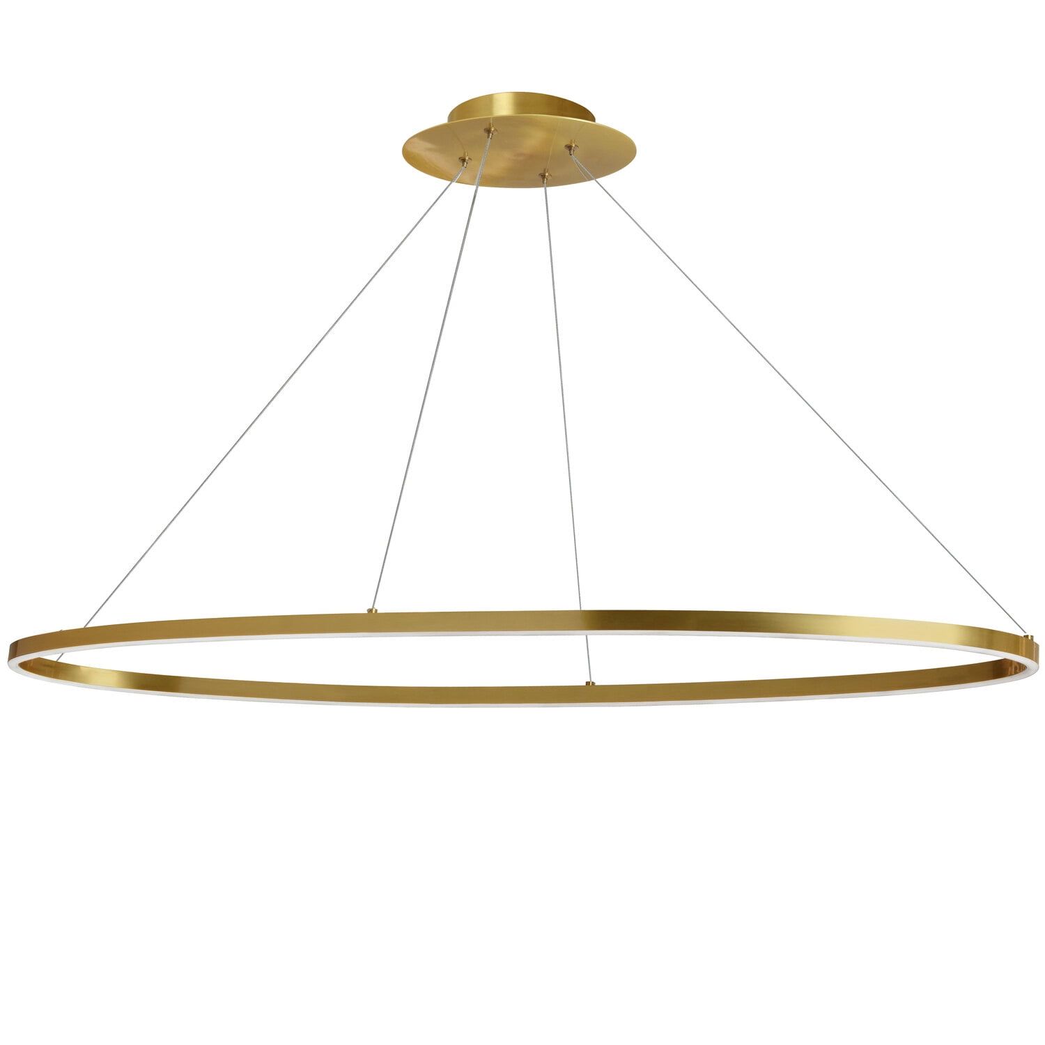 Circulo 44" Silver and Black Modern LED Chandelier with Acrylic Diffuser