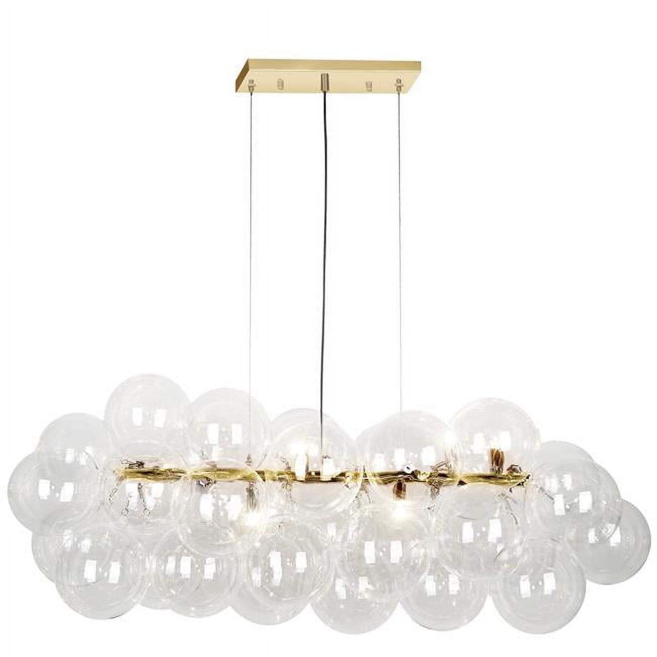 Comet 10-Light Clear Glass and Brass Chandelier