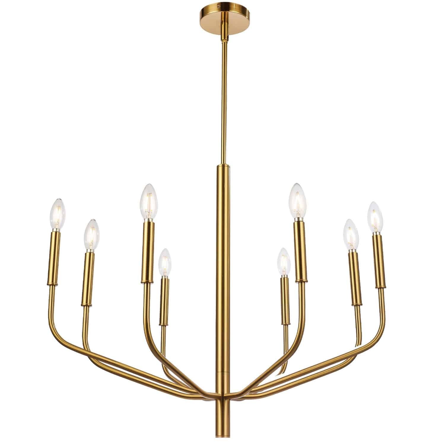 Eleanor 8-Light Aged Brass Candle Chandelier