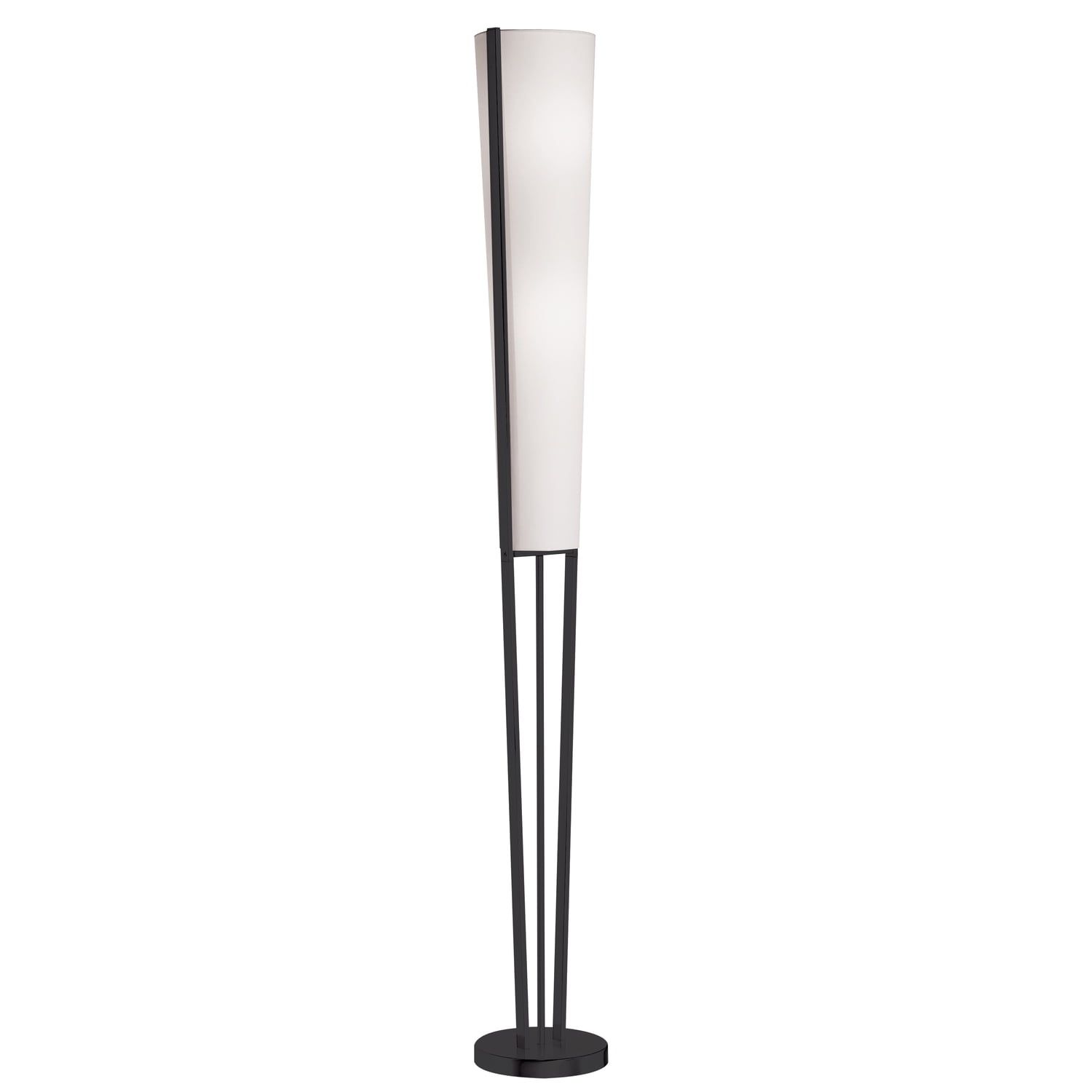 Matte Black Adjustable Modern Floor Lamp with Brown Shade