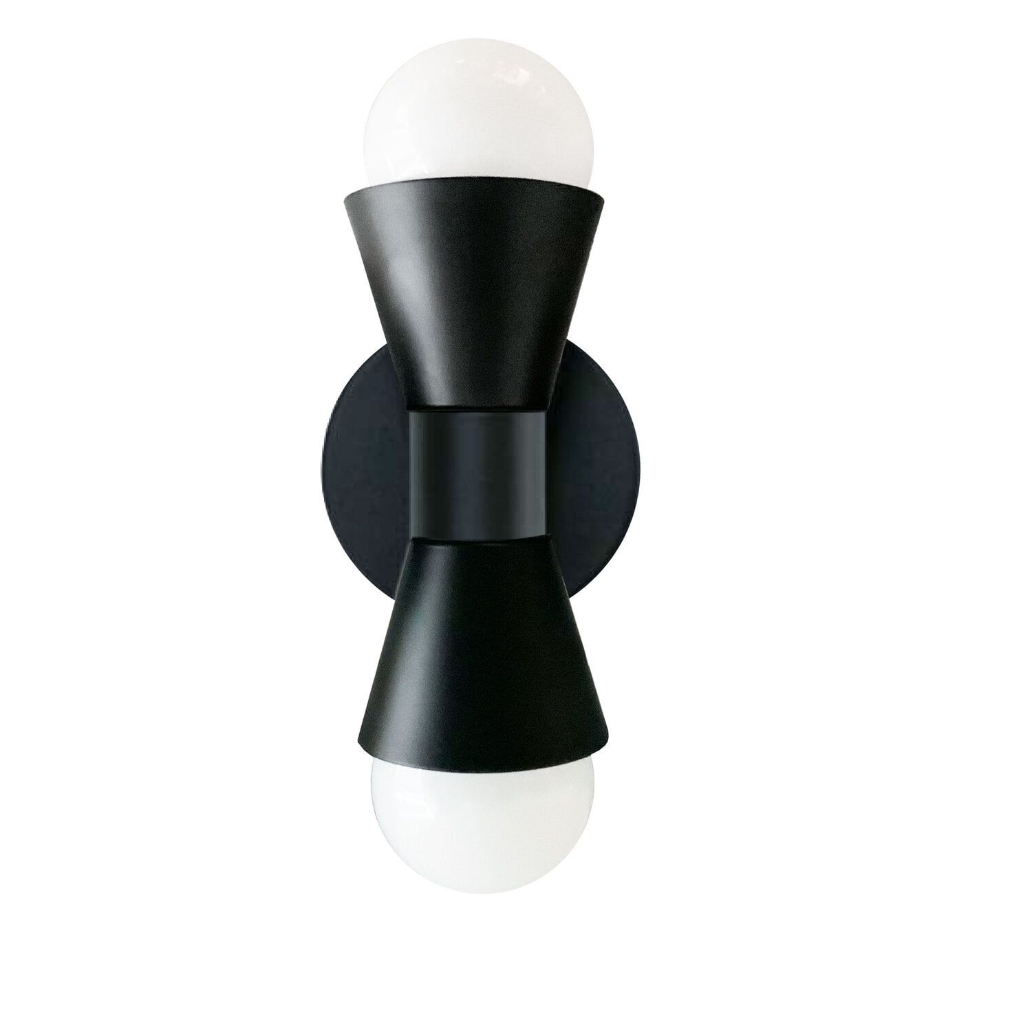 Matte Black Modern Dimmable Wall Sconce with Dual Bulbs