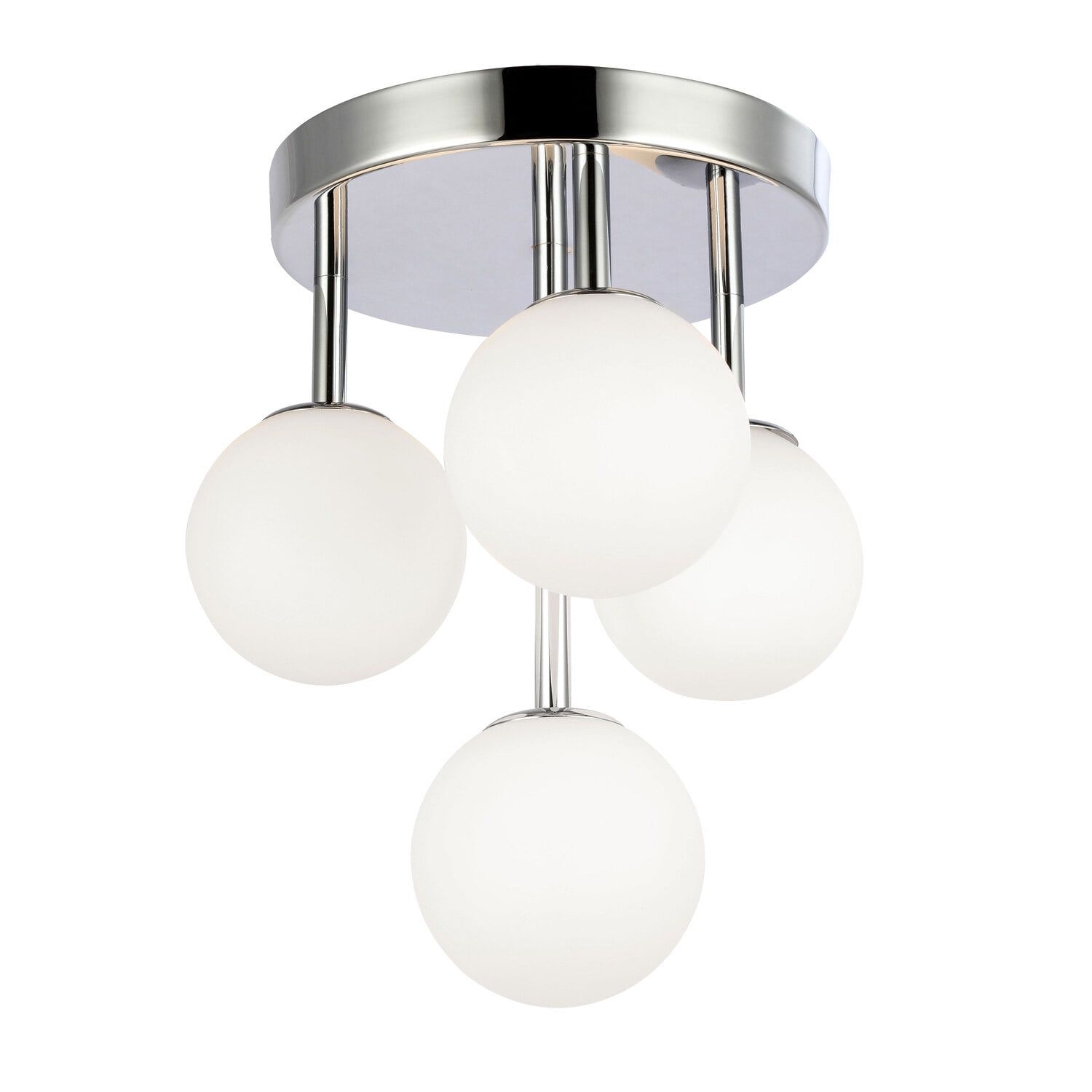 Polished Chrome Globe Flush Mount Ceiling Light