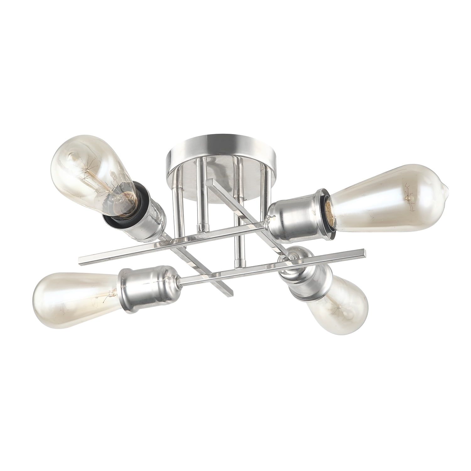 Chrome 4-Light Semi Flush Mount Ceiling Fixture