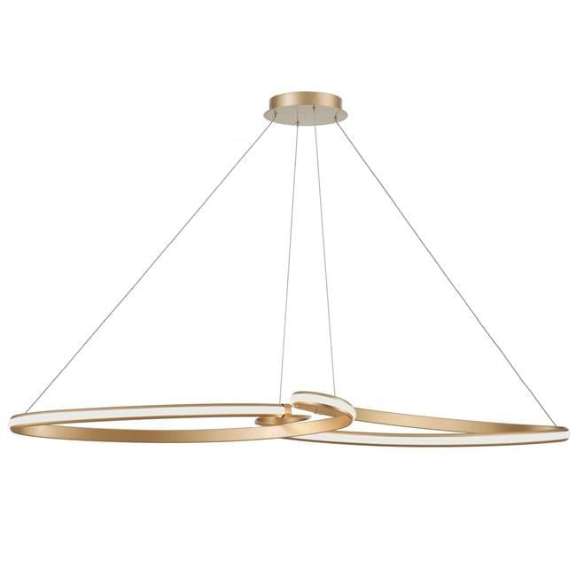 Nola 60'' Aged Brass LED Pendant with White Silicone Diffuser