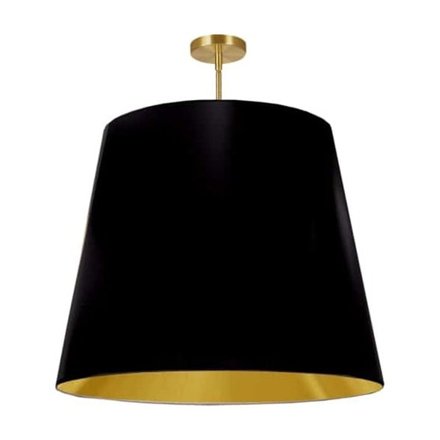 Contemporary 32" Gold Drum Pendant with White Shade