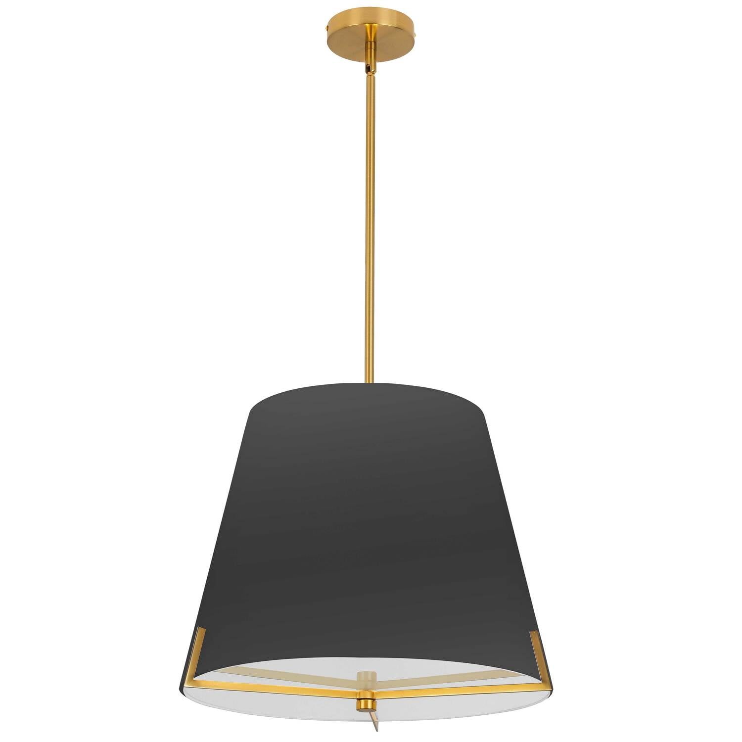 Preston Aged Brass and Black Drum Pendant Light