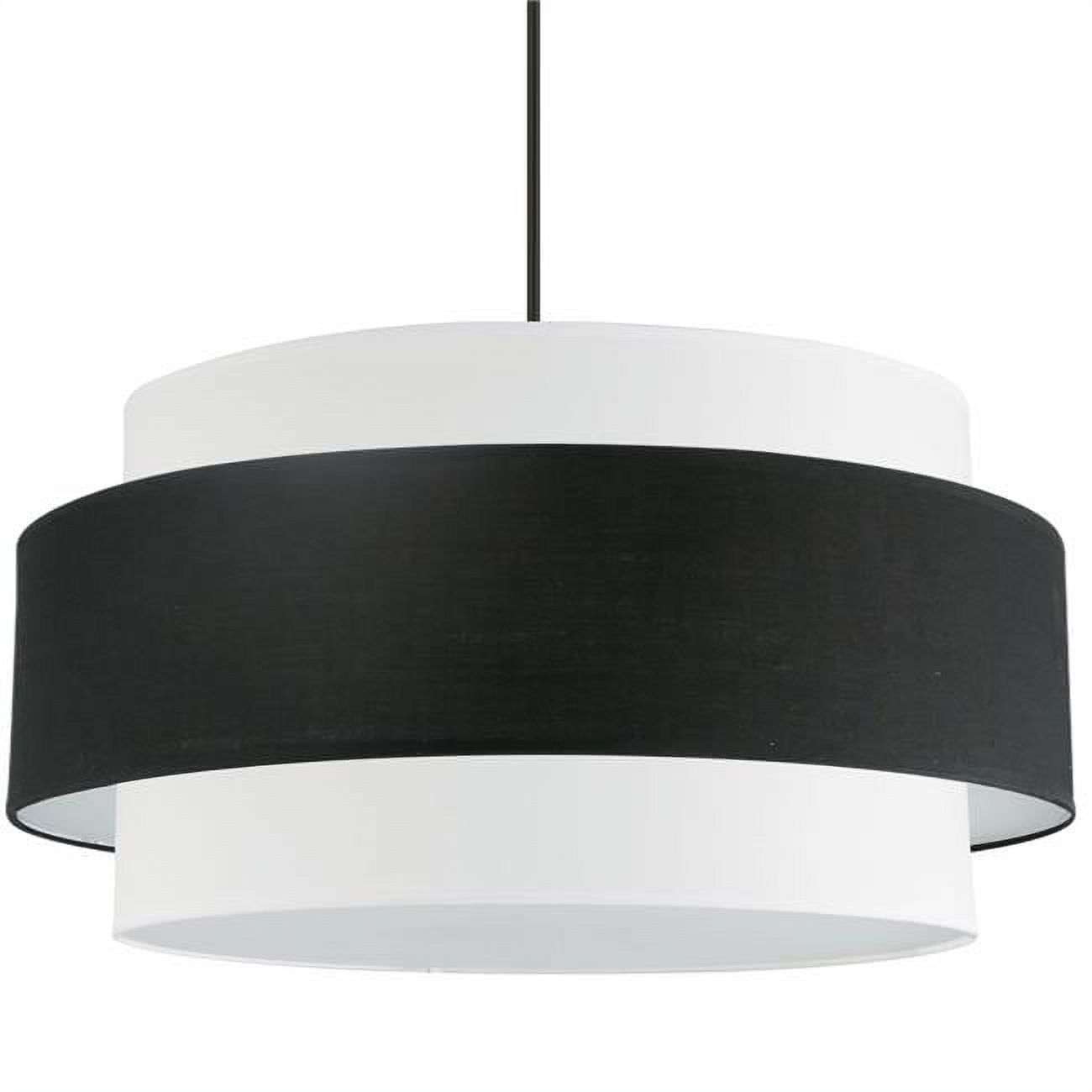 Modern Cascade 30" Black Drum Chandelier with Ambient Light