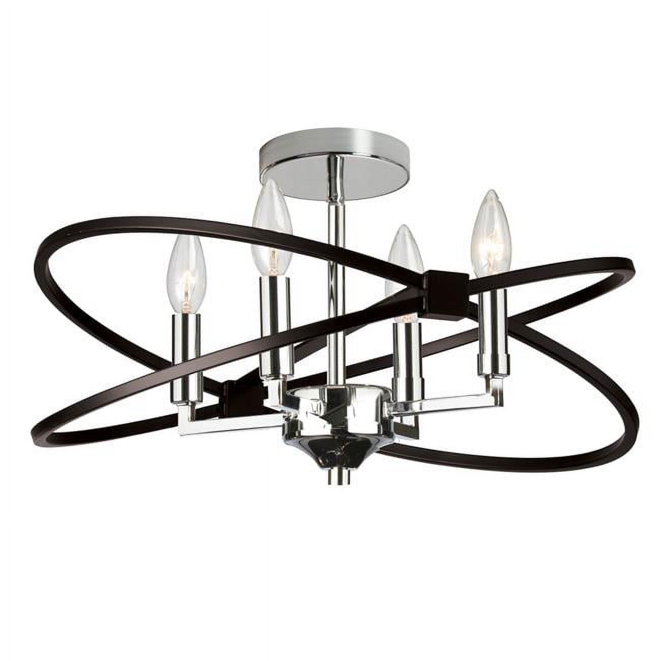 Paloma 18" Matte Black and Chrome Semi-Flush Mount Light