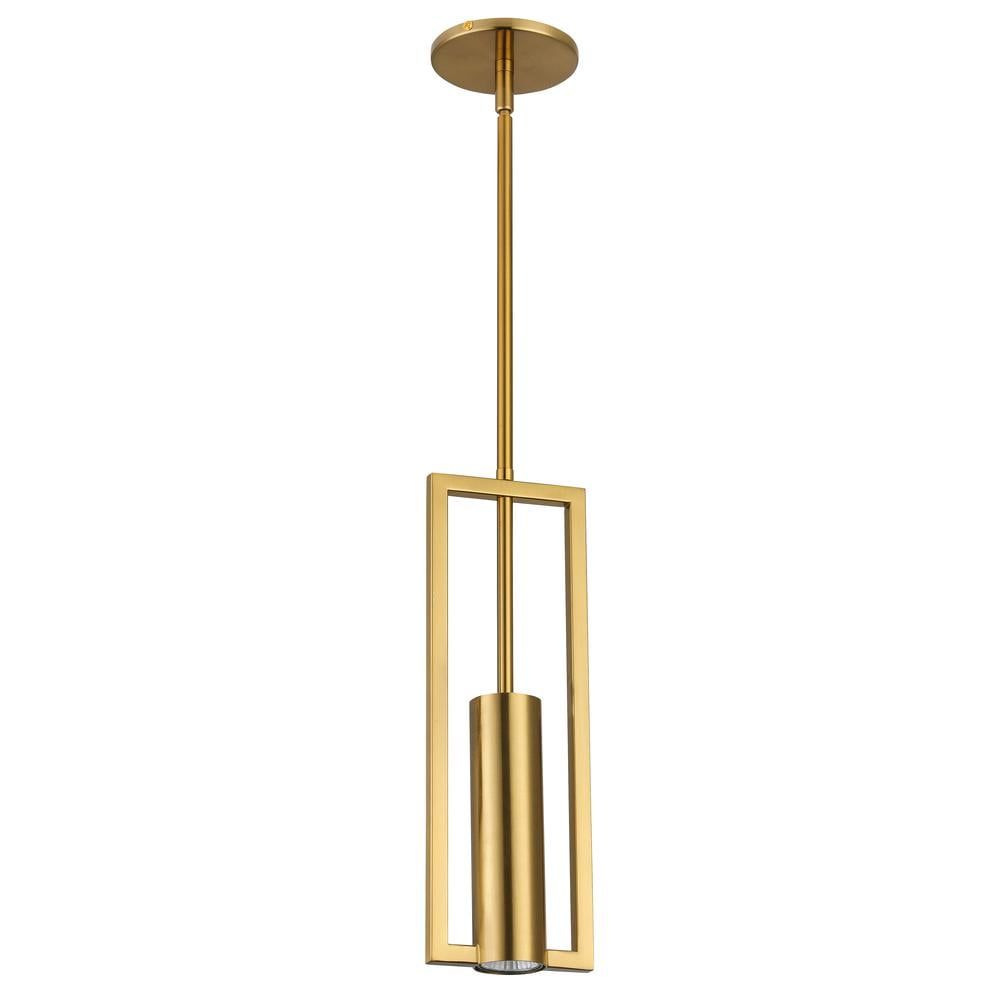 Aged Brass Adjustable Indoor Pendant Light with LED Compatibility