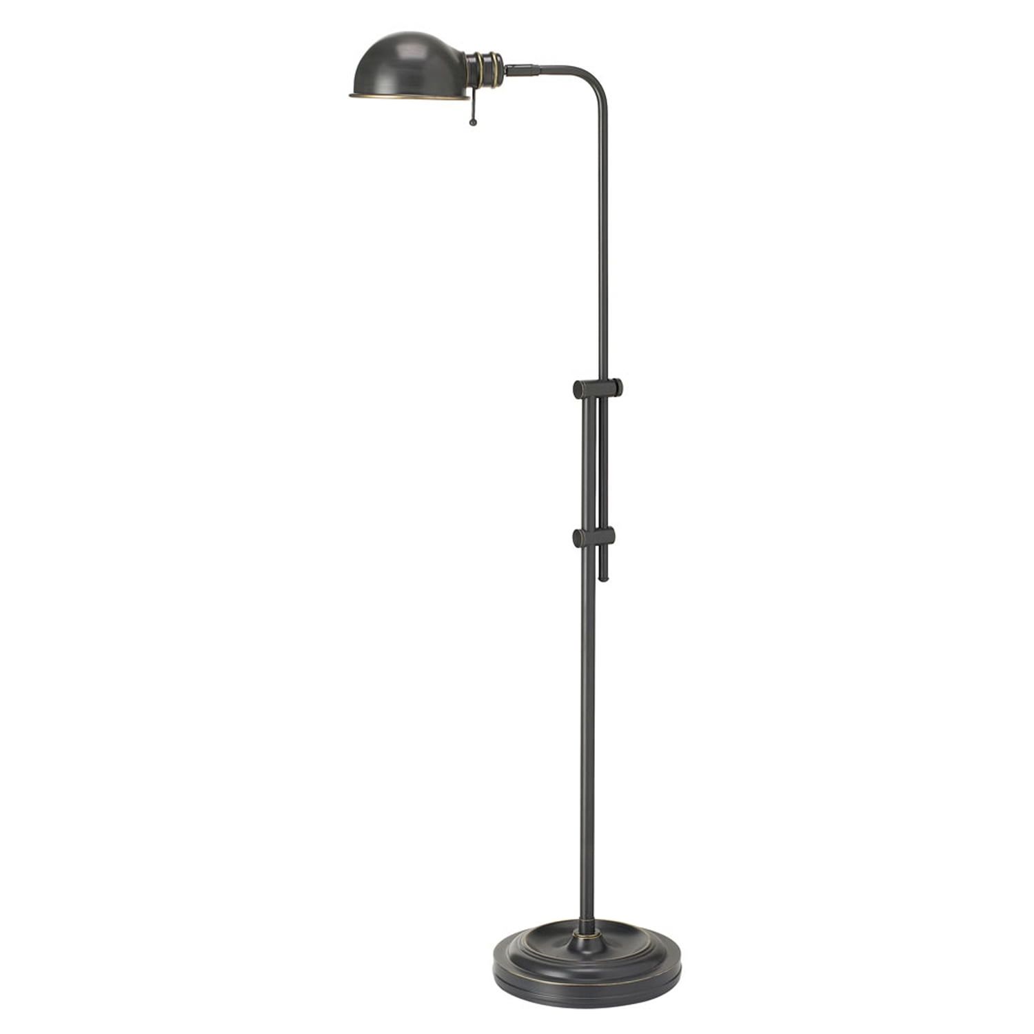 58" Bronze Adjustable Pharmacy Floor Lamp with Dome Shade