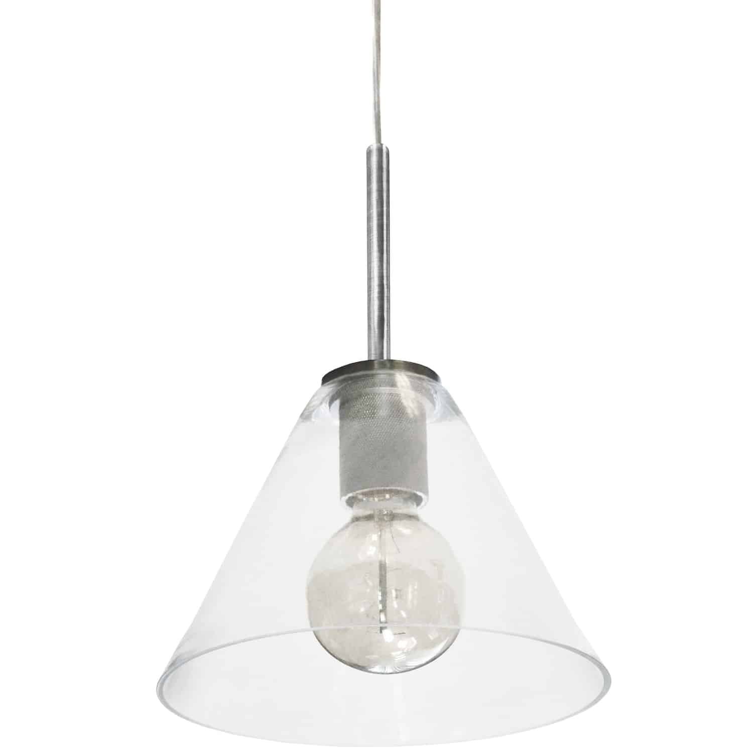 Roswell Clear Glass Chrome Pendant Light