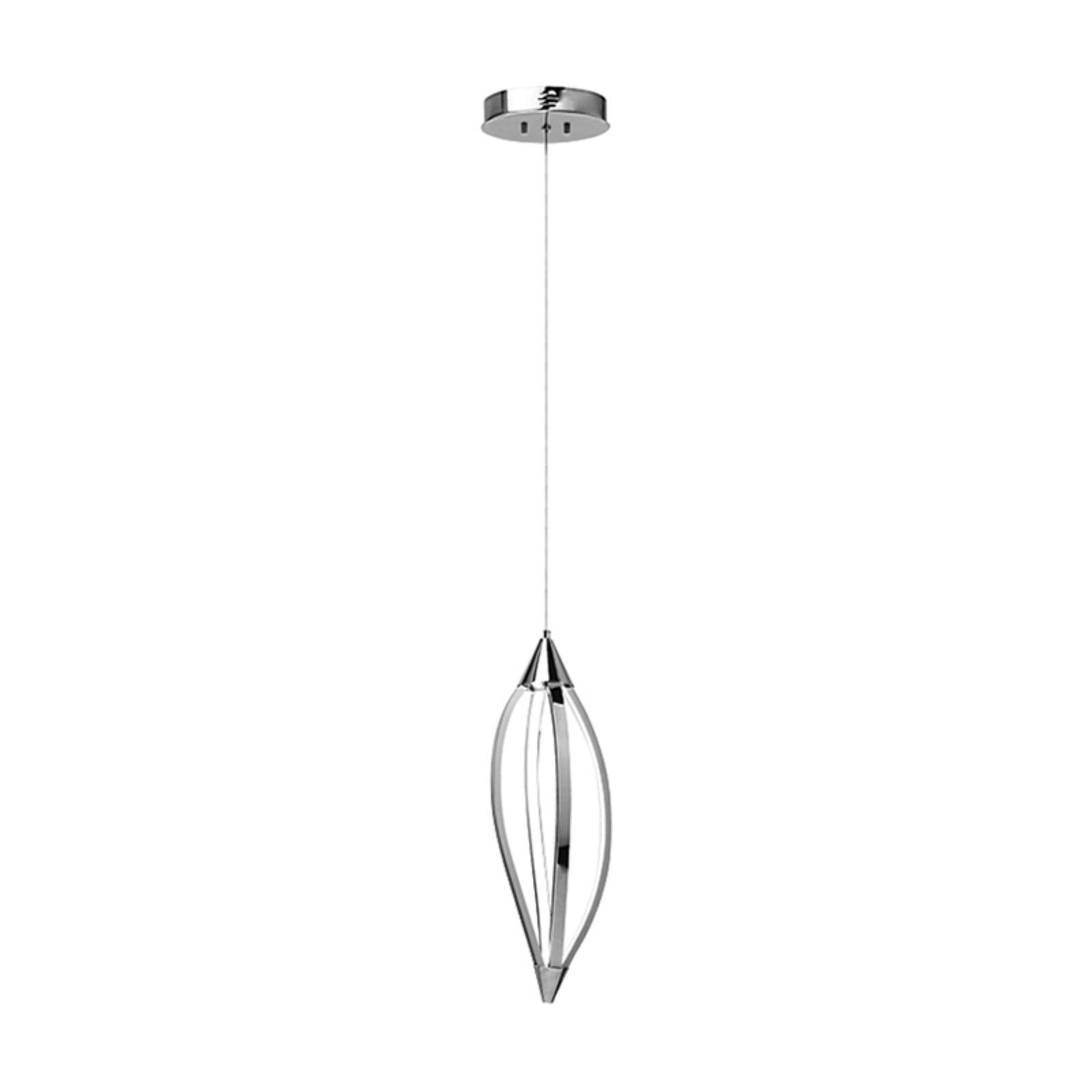 Selene 15" Chrome LED Pendant Light with Abstract Shade