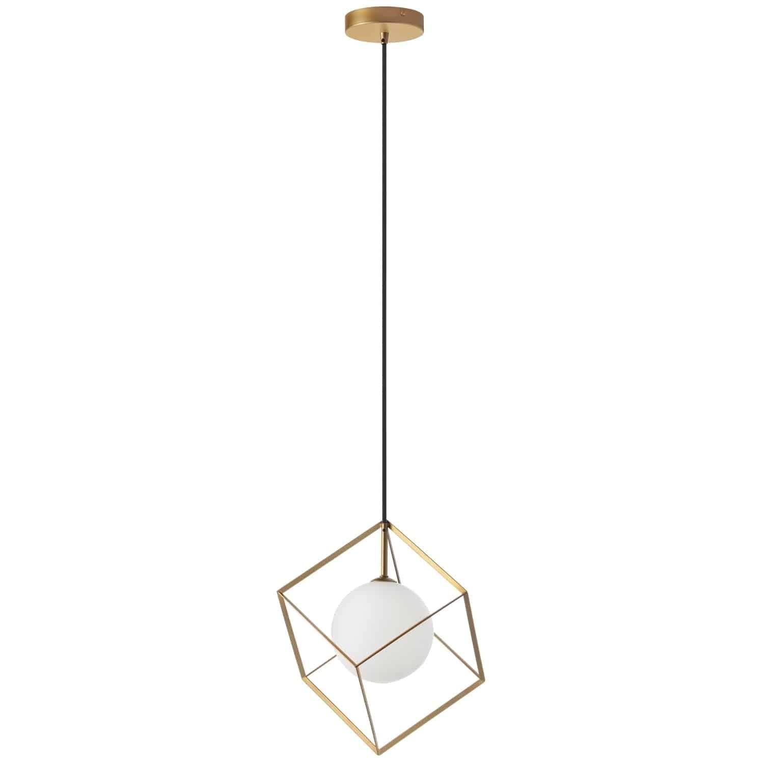 Elevate Gold Finish Geometric Globe Pendant Light