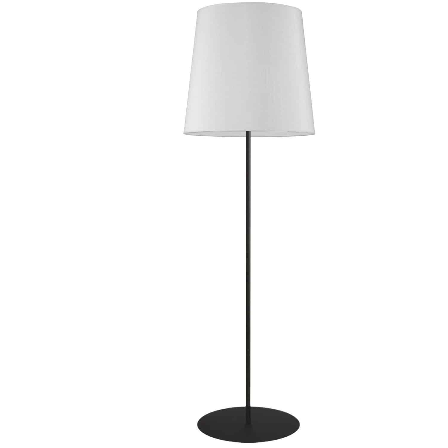 Black Metal Floor Lamp with White Empire Shade