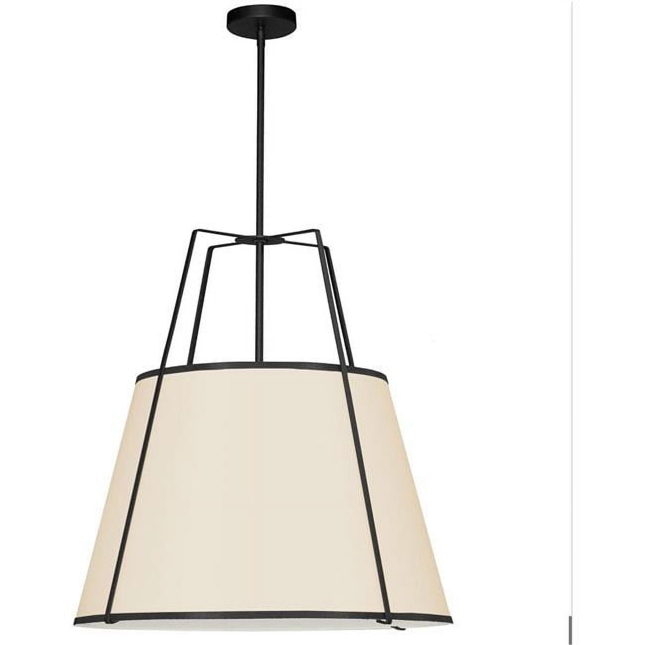 Black and Cream 24" Modern Drum Pendant Light