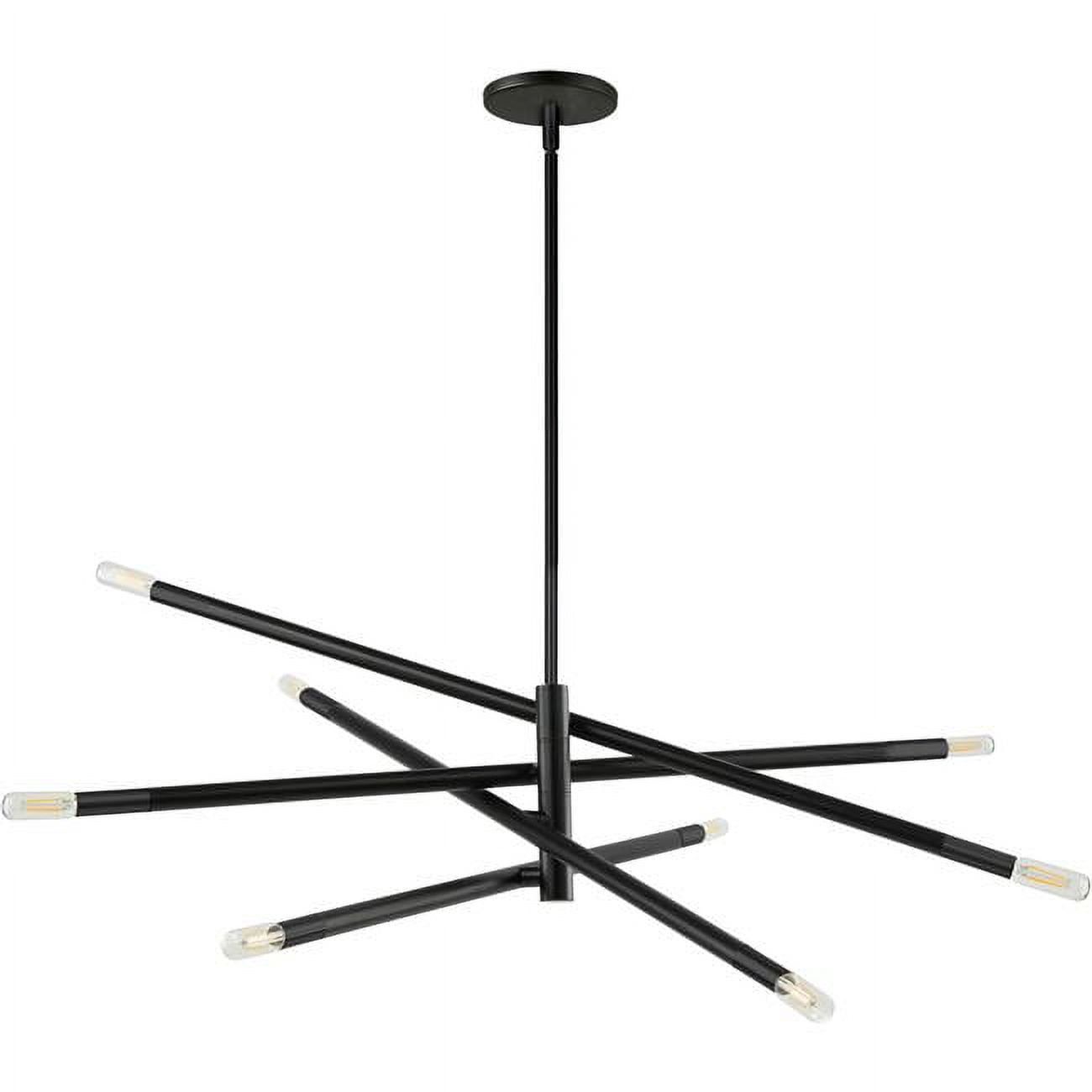 50 in Matte Black 8-Light Modern Pendant Ceiling Light