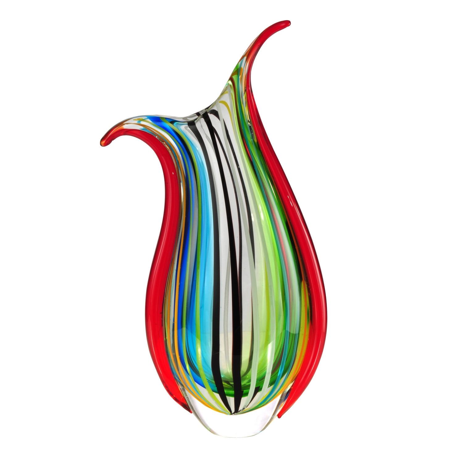 Cambay Multicolor Hand Blown Glass Decorative Vase