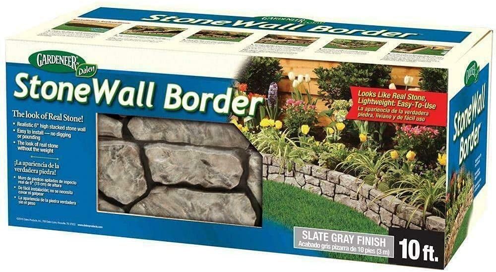 Slate Gray Faux Stone Garden Border Edging, 10 Feet