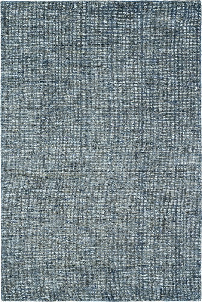 Denim Blue Hand-Loomed Wool and Viscose Rug 3'6" x 5'6"