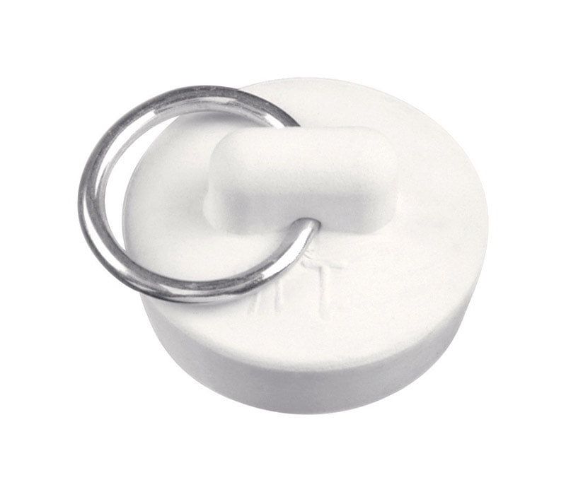 White Rubber Universal Sink Drain Stopper with Ring