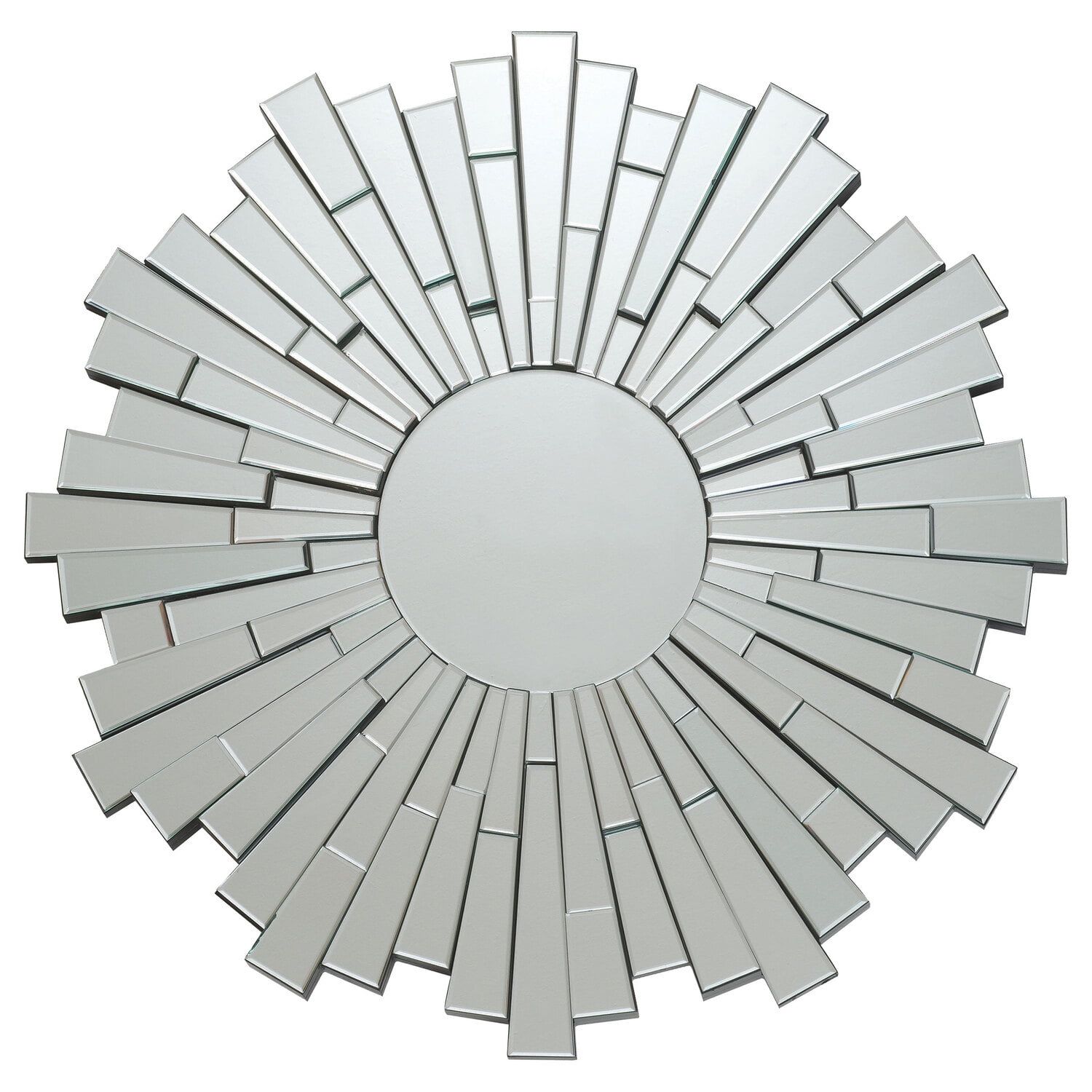 Danika 40'' Silver Sunburst Frameless Circular Mirror