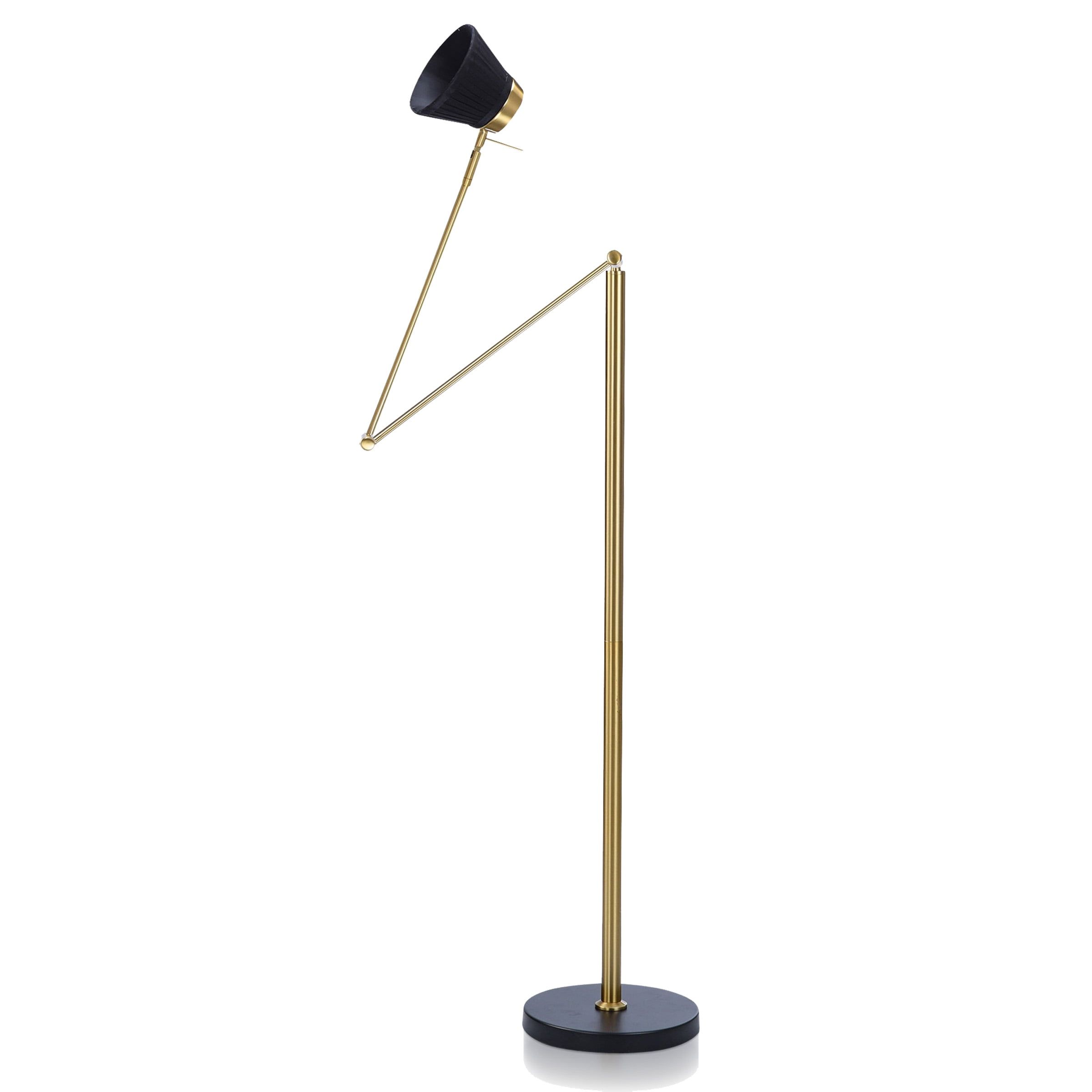 Dann Foley Adjustable Black and Brass 20" Lifestyle Floor Lamp