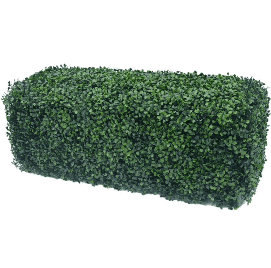 Dark Green Artificial Boxwood Hedge 40"L x 10"H UV Resistant